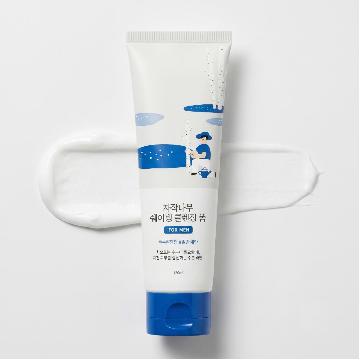 ROUND LAB For Men Birch Juice Shaving Cleansing Foam 120ml | Korean Men's Cleanser