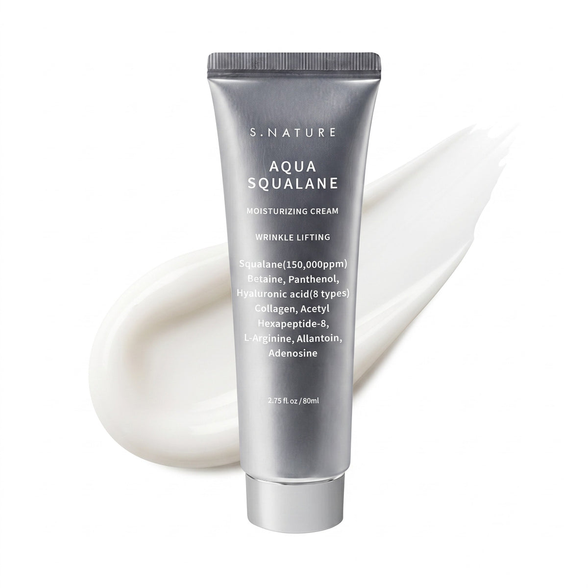 S.NATURE Aqua Squalane Moisturizing Cream 80ml | Korean Rich Moisturizer for All Skin Types