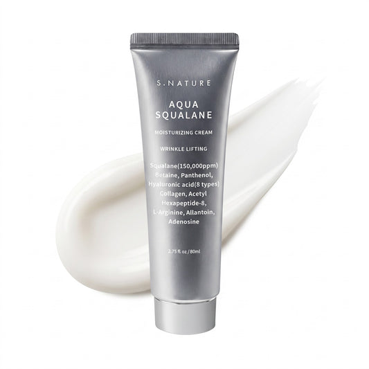 S.NATURE Aqua Squalane Moisturizing Cream 80ml | Korean Rich Moisturizer for All Skin Types